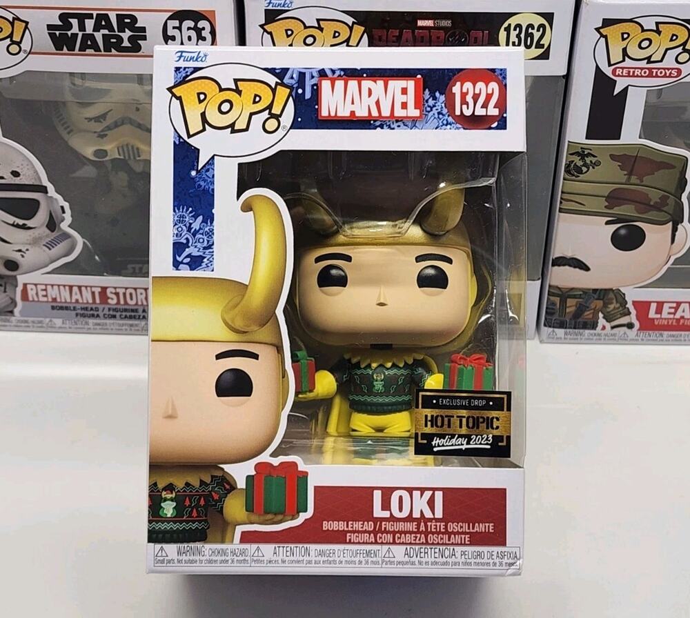 Funko Pop! Marvel Loki #1322 Hot Topic Exclusive Christmas Vinyl Figure 2023